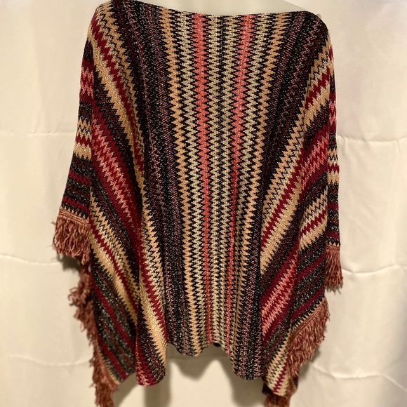 Boston Proper Jackets & Blazers - Womens Boho Poncho Knit Fringe Rhuana XXS/XS